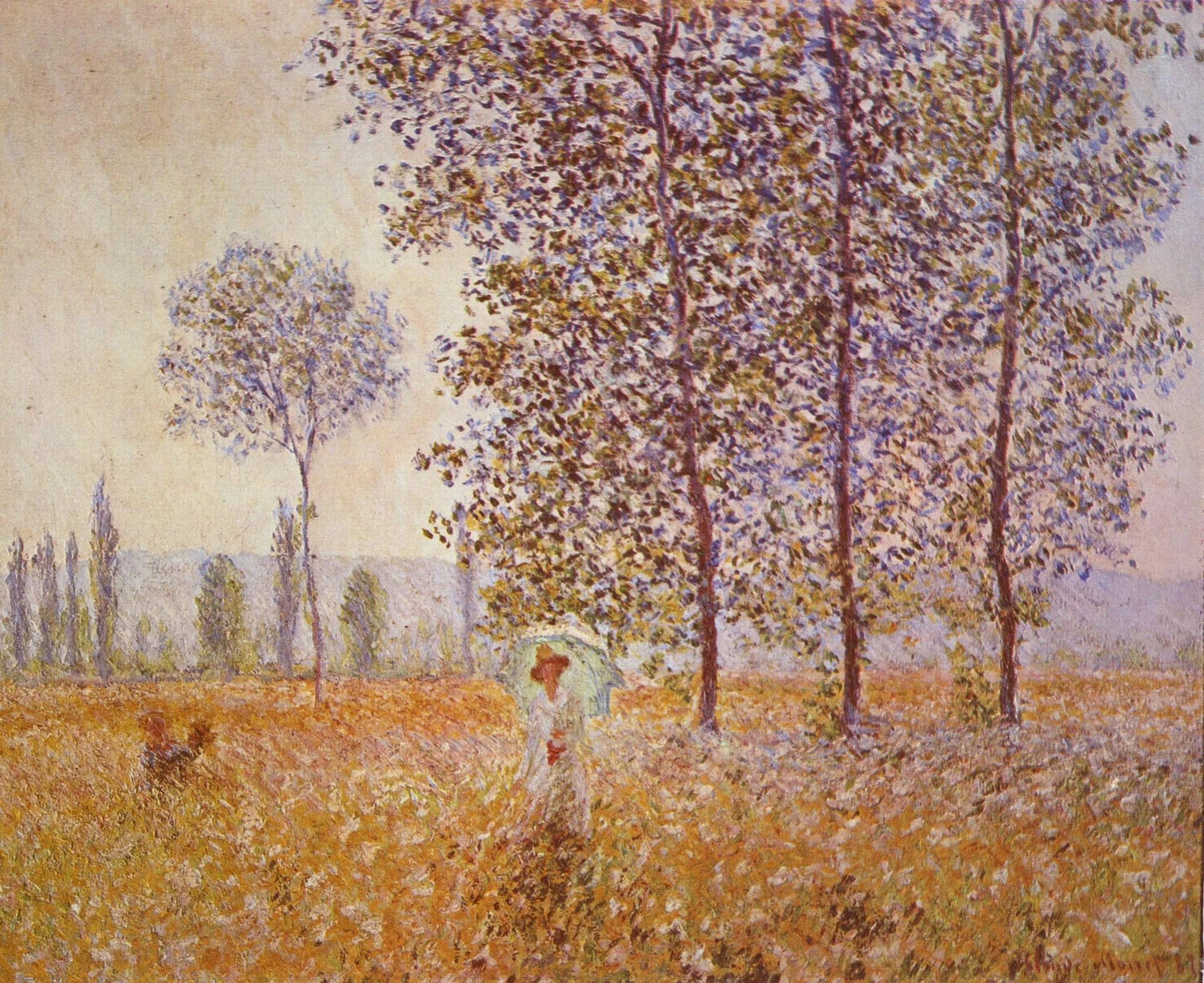 Sous les peupliers, effet de soleil W1135 par Claude Monet, Staatsgalerie Stuttgart