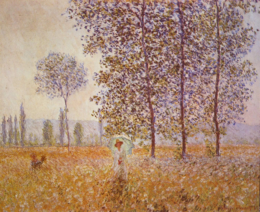 Under popplarna - Claude Monet