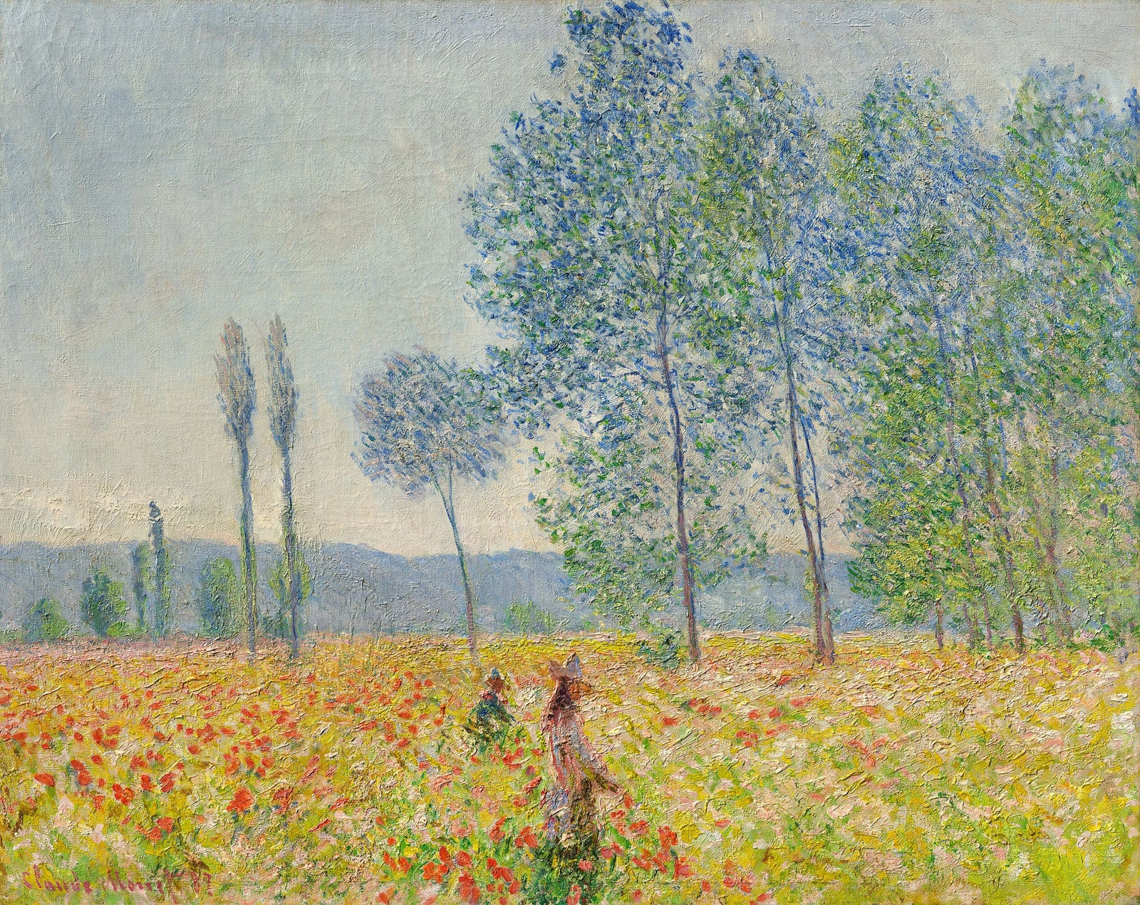 Under popplarna W1136 - Claude Monet