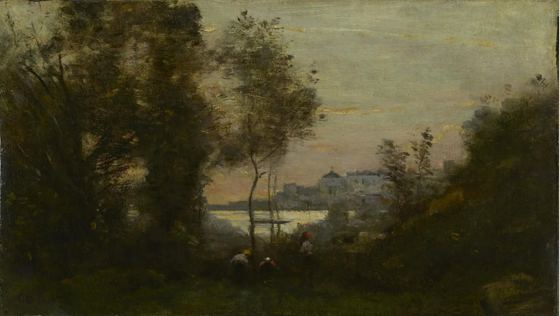 Minne från Ville-d'Avray, solnedgång - Jean-Baptiste Camille Corot