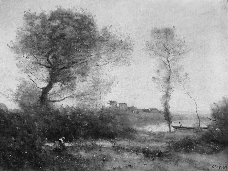 Minne från Saône-stranden - Jean-Baptiste Camille Corot