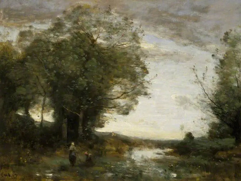 Minnessak från omgivningarna runt La Ferté-sous-Jouarre, morgon - Jean-Baptiste Camille Corot