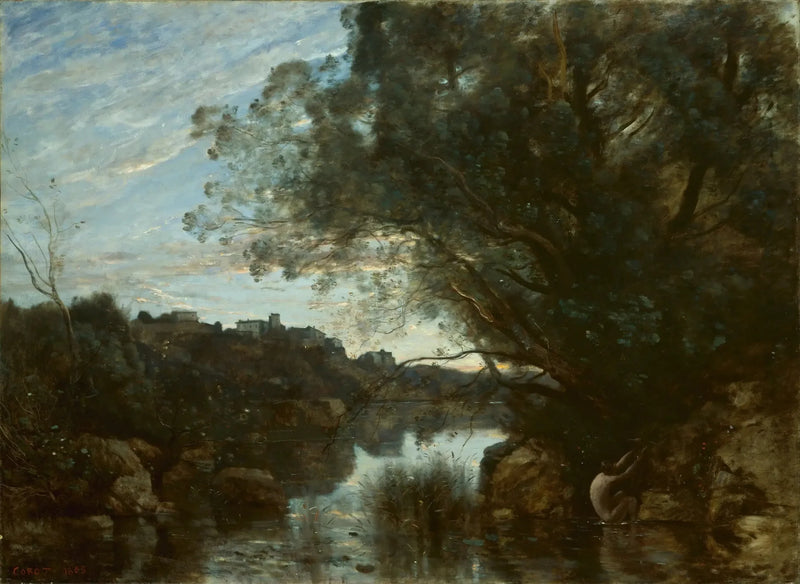 Minnessak från omgivningarna runt Nemi-sjön - Jean-Baptiste Camille Corot