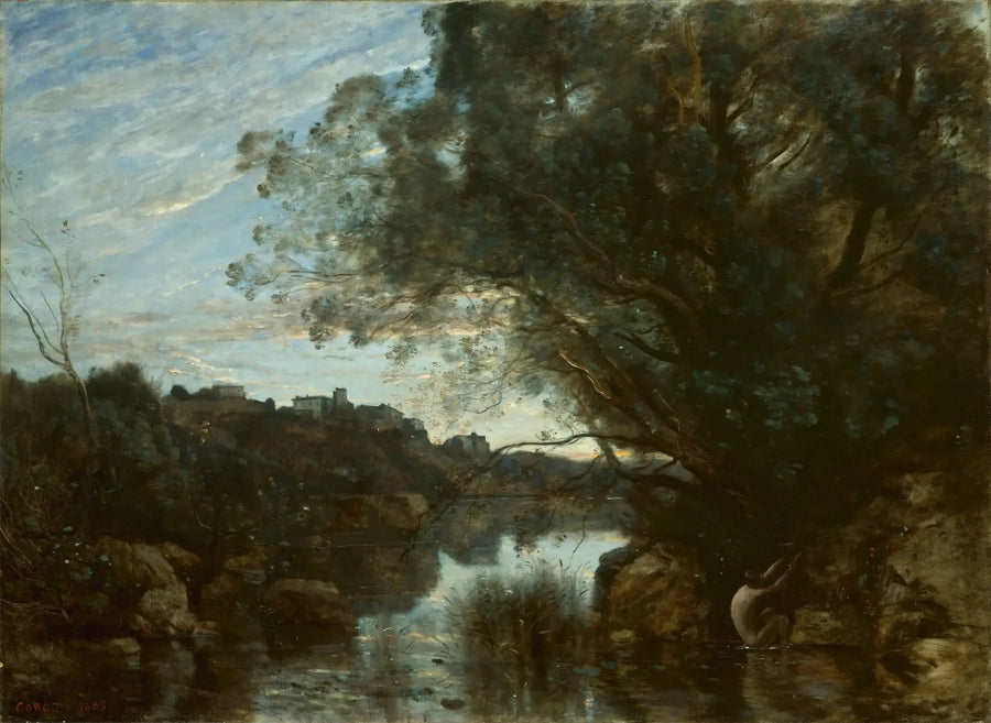 Minnessak från omgivningarna runt Nemi-sjön - Jean-Baptiste Camille Corot