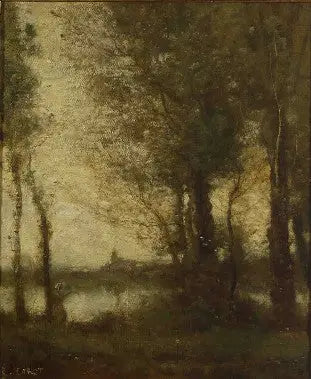 Minne från Fampoux träsk. Gryning - Jean-Baptiste Camille Corot