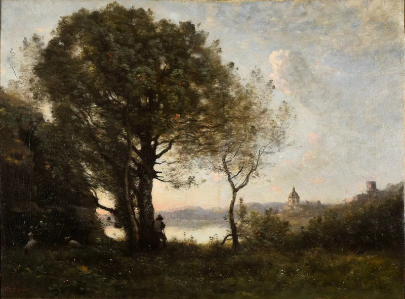 Minne av Albano-sjön - Jean-Baptiste Camille Corot