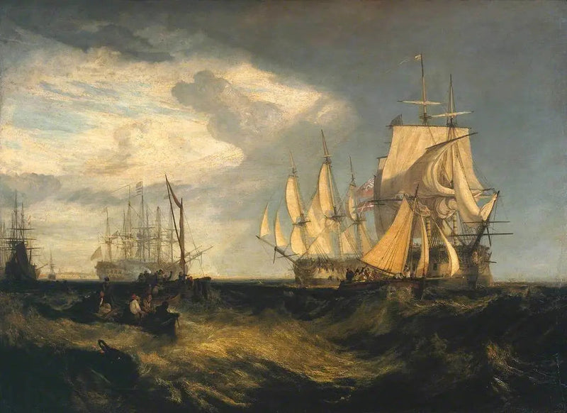 Spithead: Två fångade danska fartyg som går in i Portsmouths hamn - J. M. W. Turner