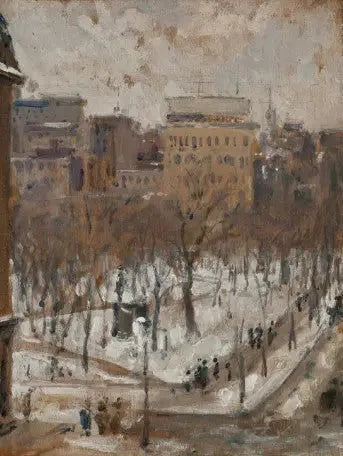 Torg i Paris, snöväder - Gustave Caillebotte