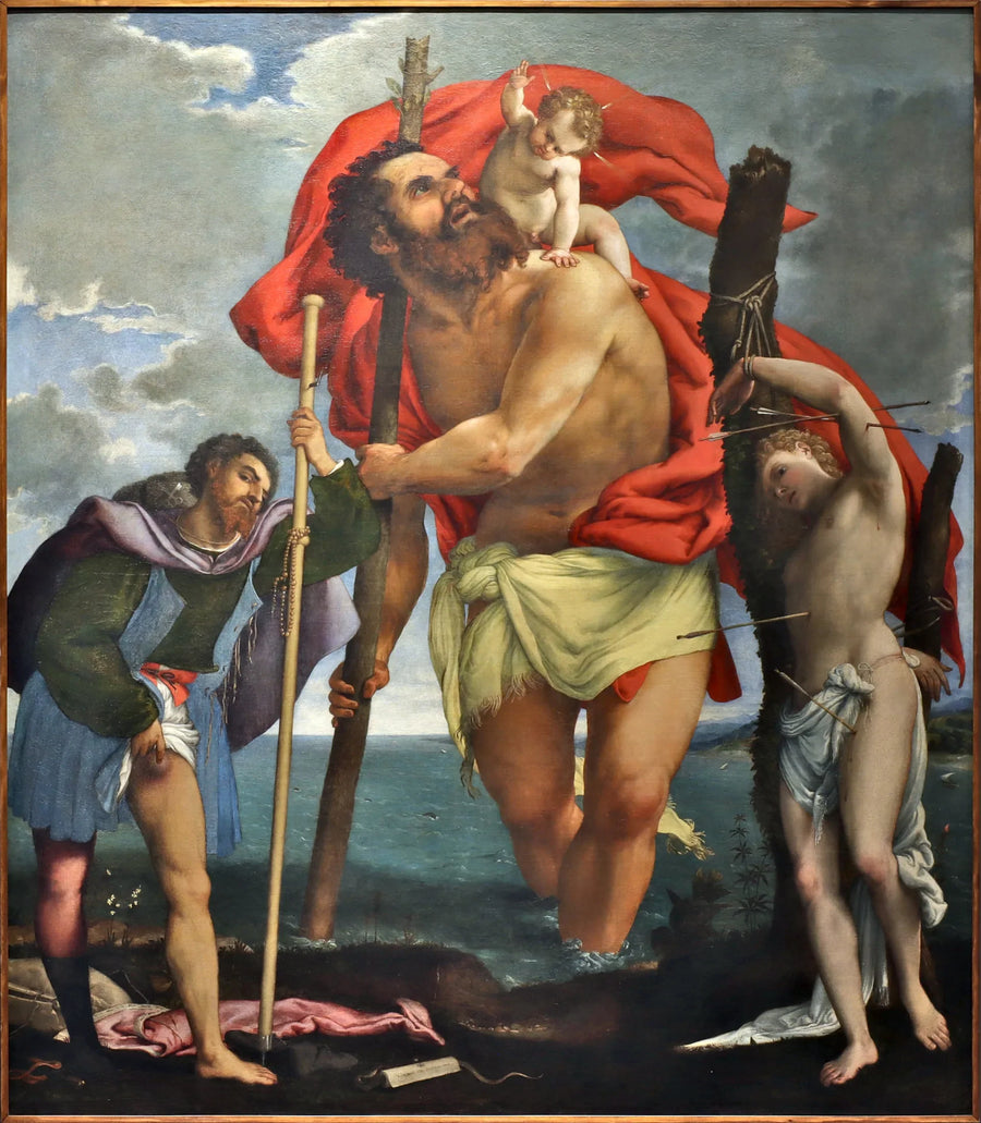 St Christophe, St Roc, St Sébastien - Lorenzo Lotto