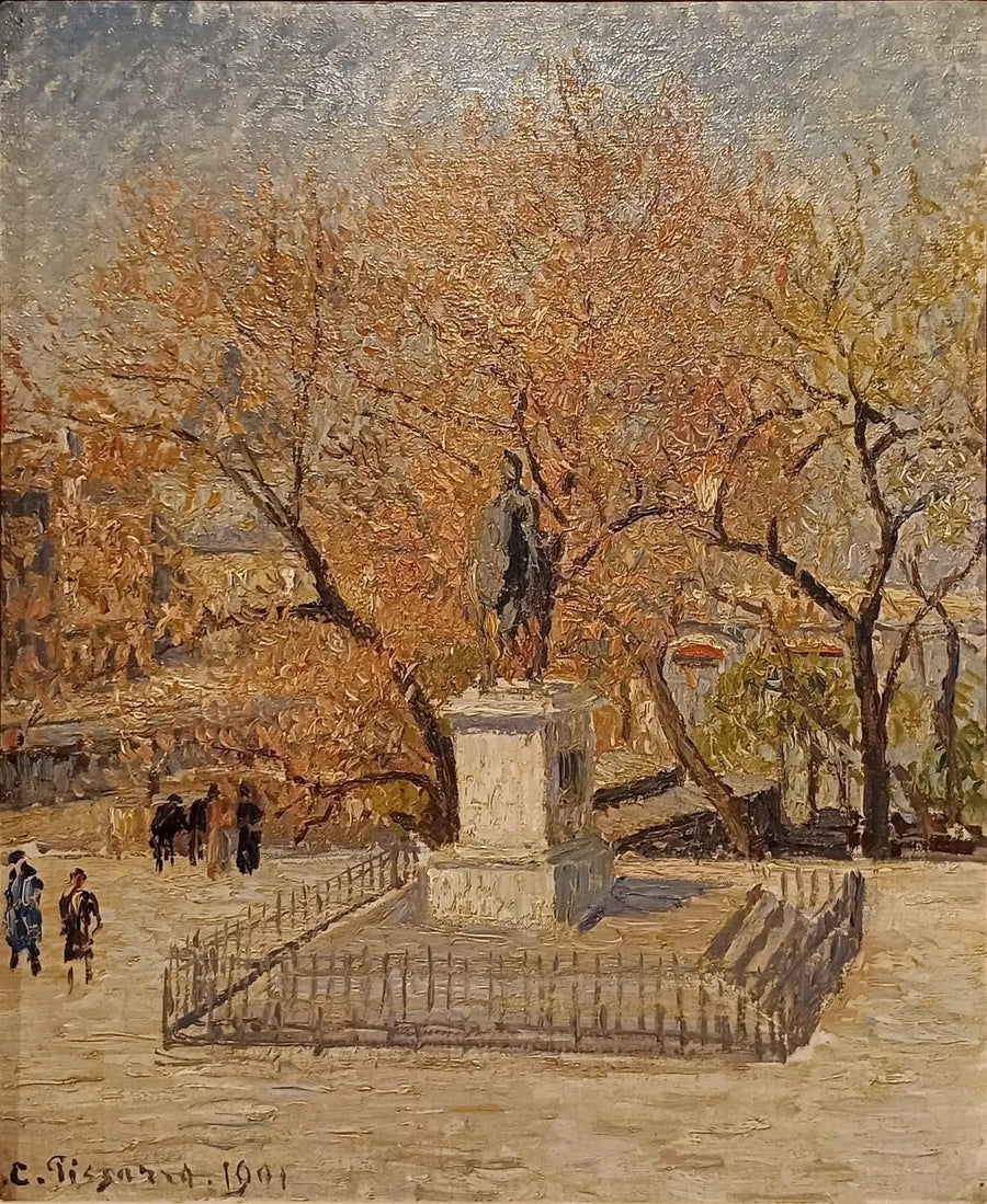 Staty av Henrik IV, tidigt på våren - Camille Pissarro