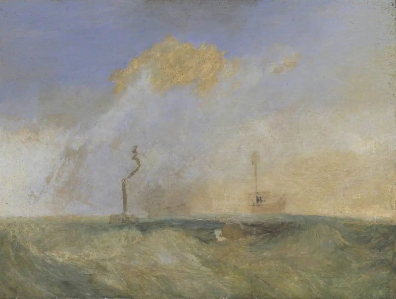 Ångbåt och Ljusfartyg; en studie för 'The Fighting Temeraire' - J. M. W. Turner