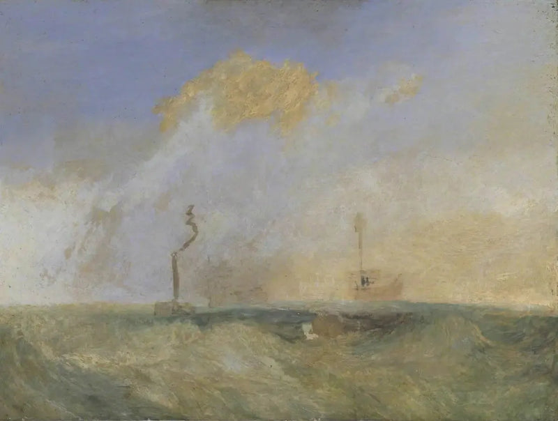 Ångbåt och Ljusfartyg; en studie för 'The Fighting Temeraire' - J. M. W. Turner