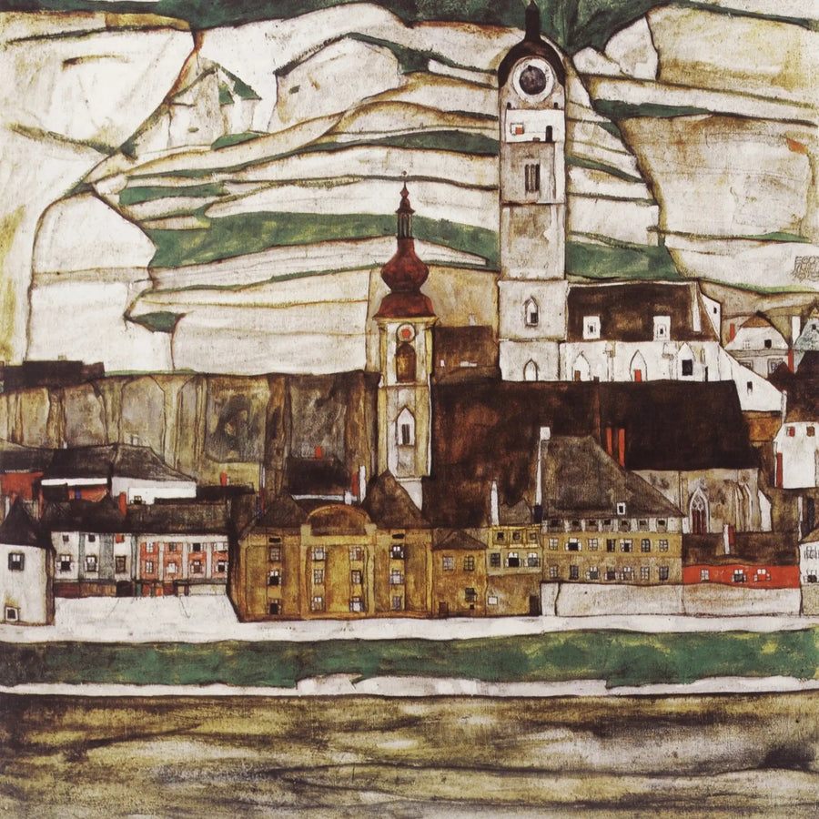 Stein vid Donau, sedd från söder - Egon Schiele
