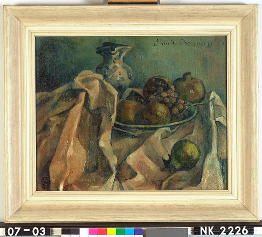 Stilleven met fruit en kan - Émile Bernard image 1 reproduction artisanale de tableau