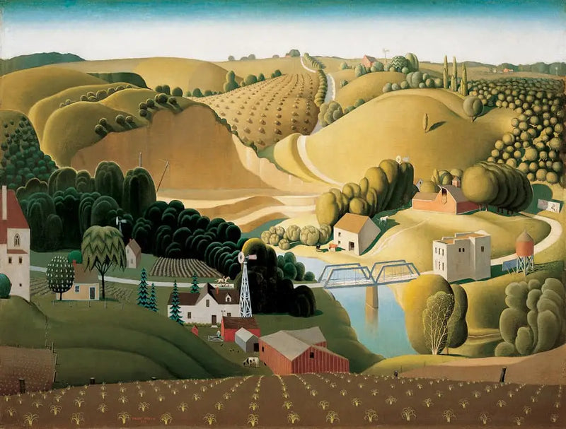 Stad av sten, Iowa - Grant Wood