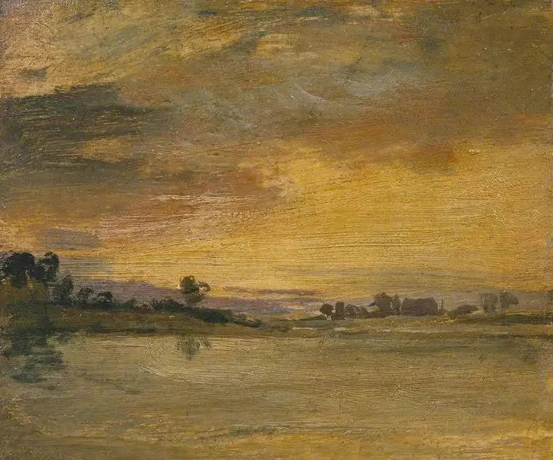 Solnedgång över floden - J. M. W. Turner