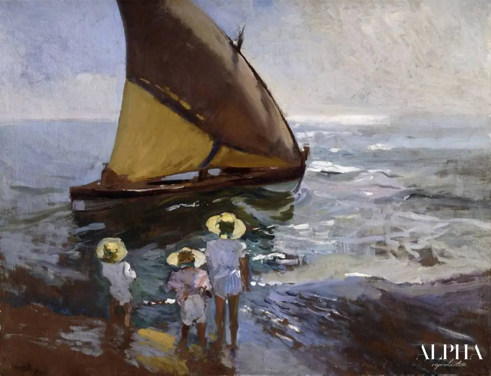 Sur la plage de Valence - Sorolla - Reproductions de tableaux et peintures haut de gamme