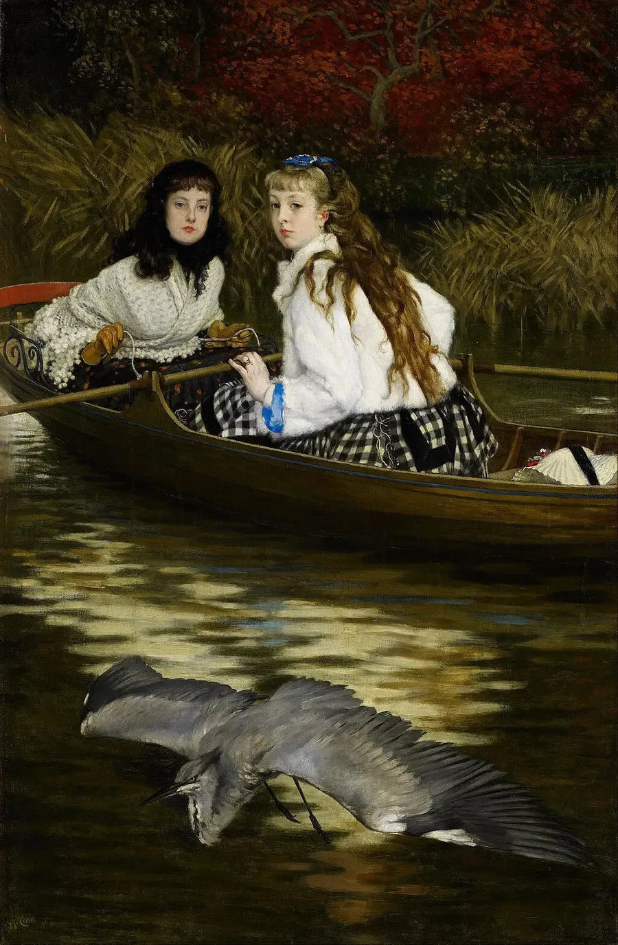 På Themsen, en häger - James Tissot