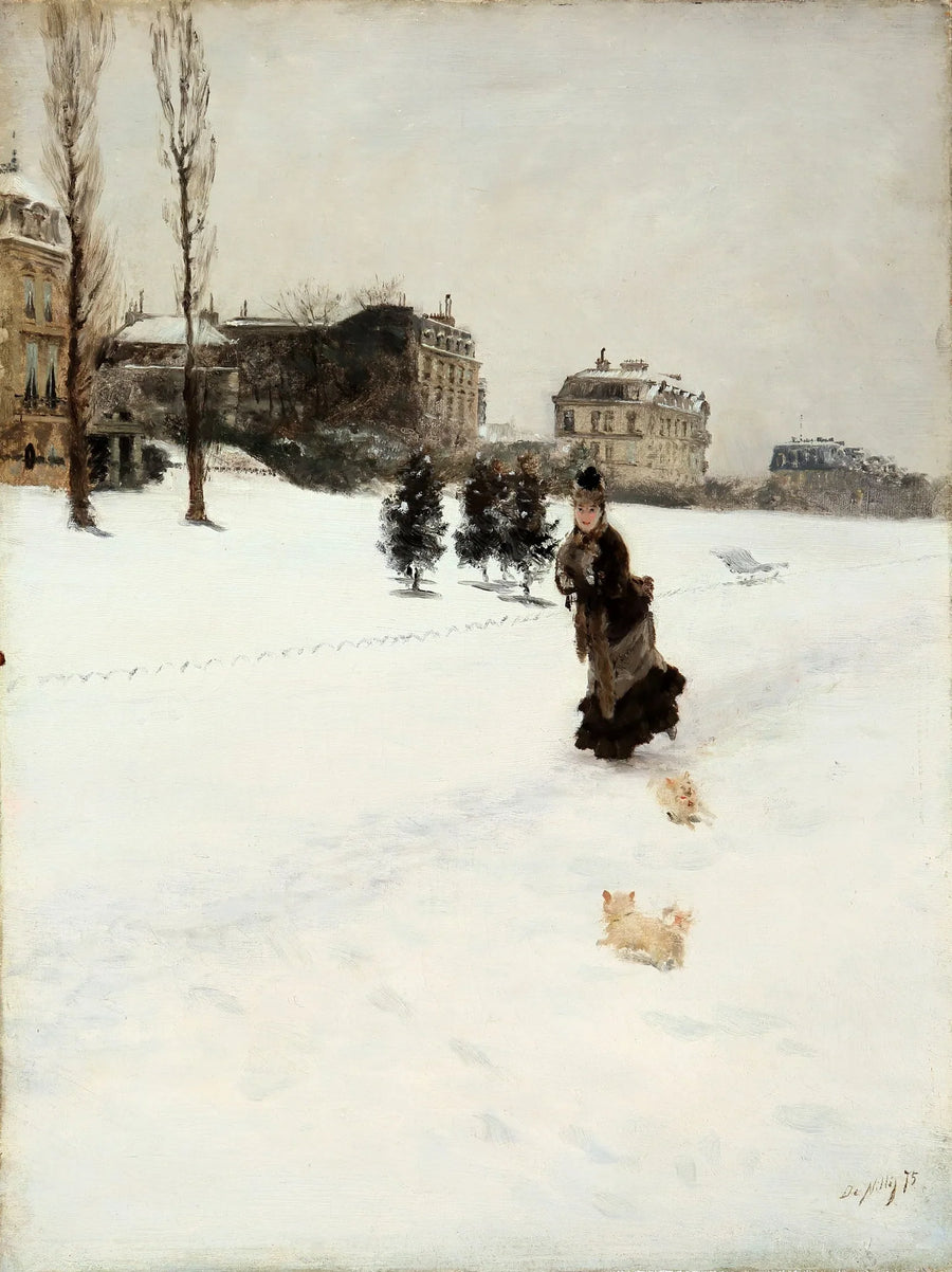 På den snötäckta vägen - Giuseppe De Nittis
