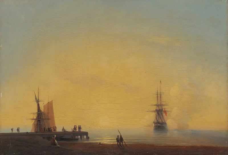 På vägarna, kvällen - Ivan Aïvazovski