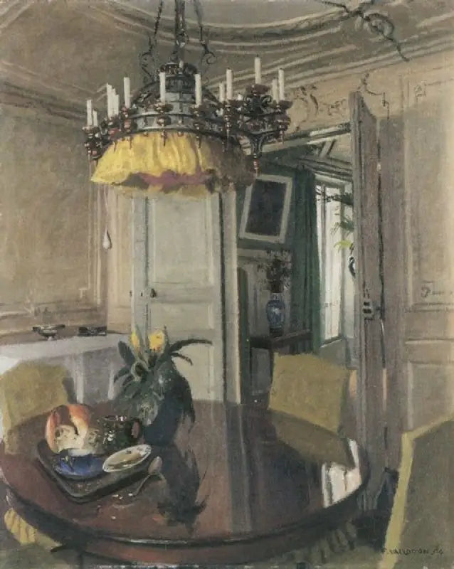 Matbord med bukett - Félix Vallotton