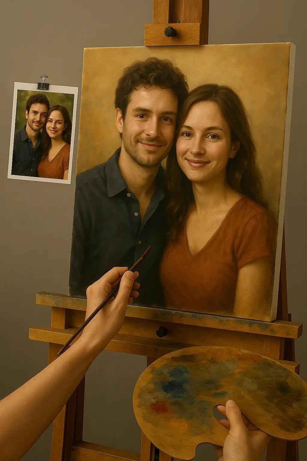 💑 Tableau personnalisé couple – Peinture à l’Huile Unique et Émotionnelle - Alpha Reproduction