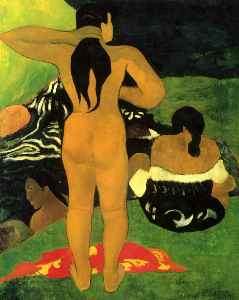 Tahitianska på stranden - Paul Gauguin