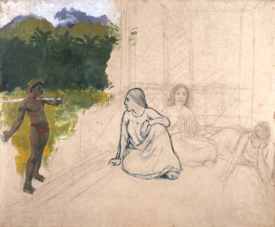 Tahitianer, eller Tahitianer i vila - Paul Gauguin