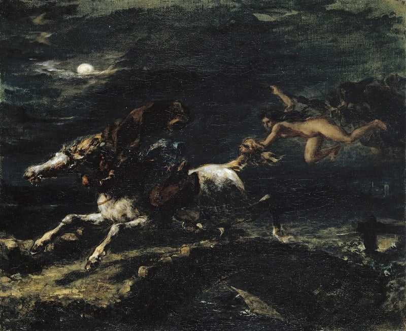 Tam O'Shanter jagad av häxor - Eugène Delacroix