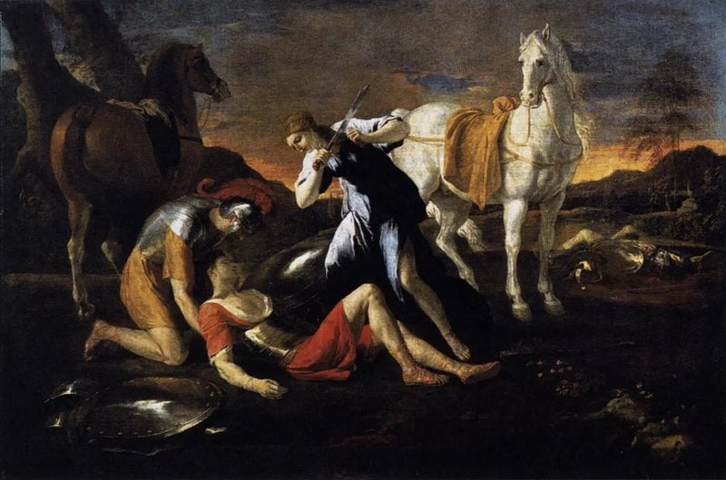 Tancrède och Herminie - Nicolas Poussin