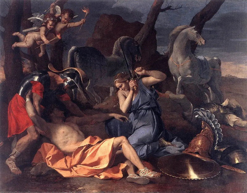 Tancrède och Herminie - Nicolas Poussin