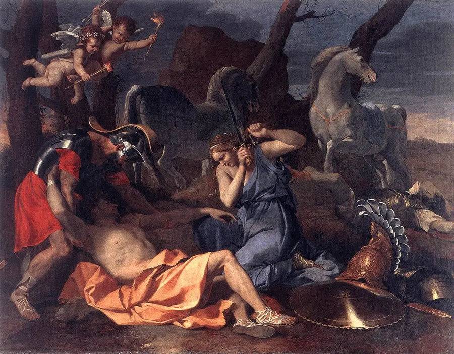 Tancrède och Herminie - Nicolas Poussin