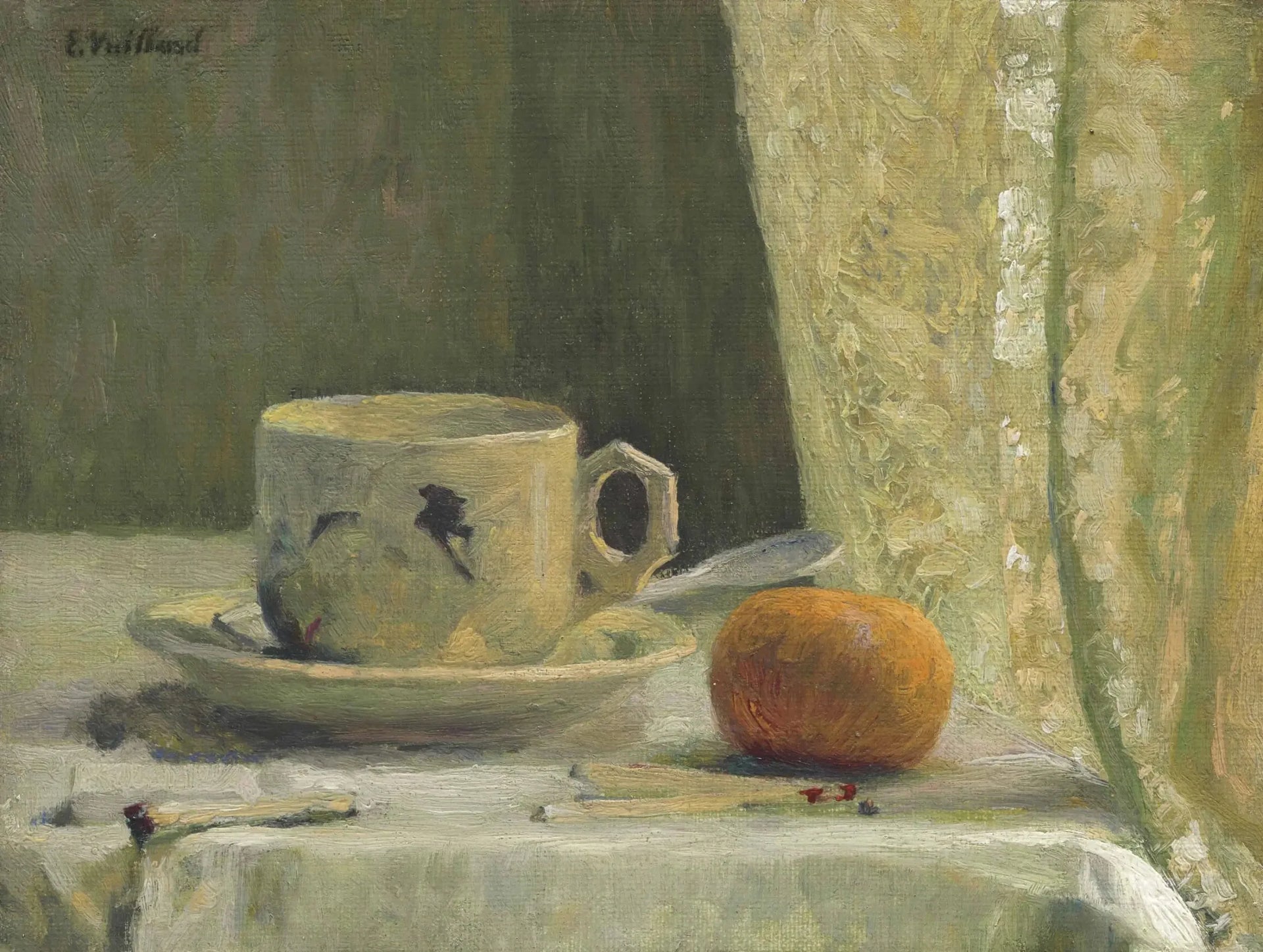 Tasse et mandarine - Édouard Vuillard image 1 reproduction de peinture à l’huile