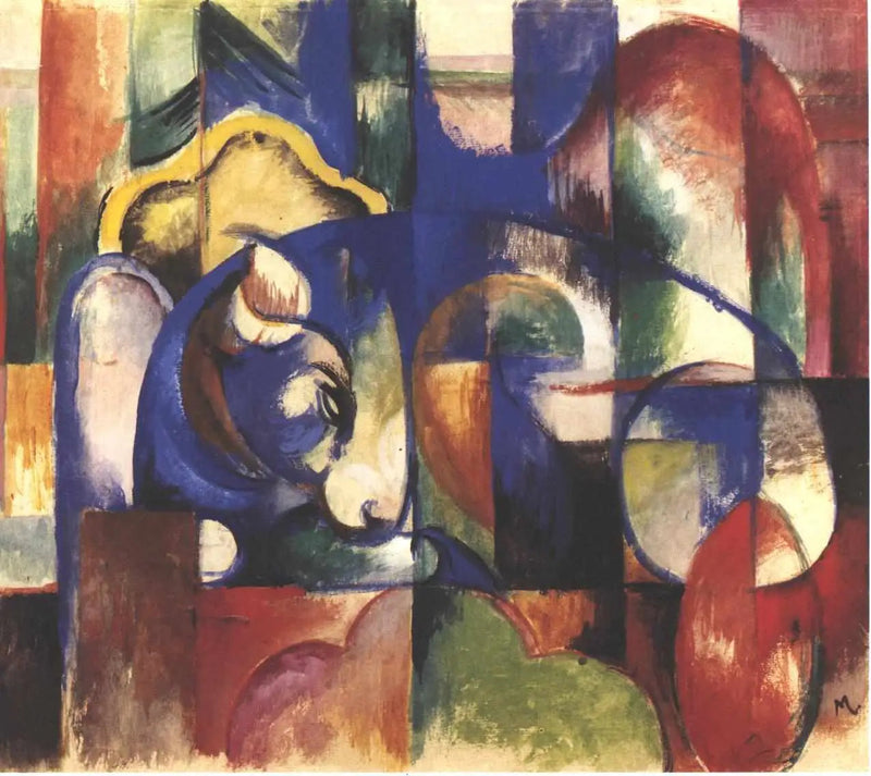 Ljugande tjur - Franz Marc