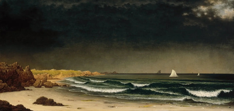 Ankommande storm: strand nära Newport - Martin Johnson Heade