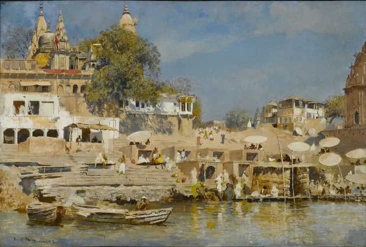 Templet och badghats i Benares - Edwin Lord Weeks