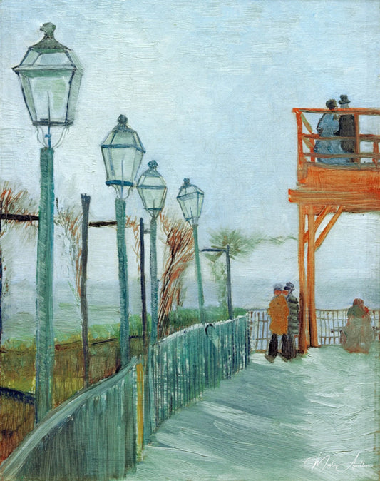 Terrasse et Point d'Observation au Moulin de Blute-Fin, Montmartre - Van Gogh - Reproductions de tableaux et peintures haut de gamme