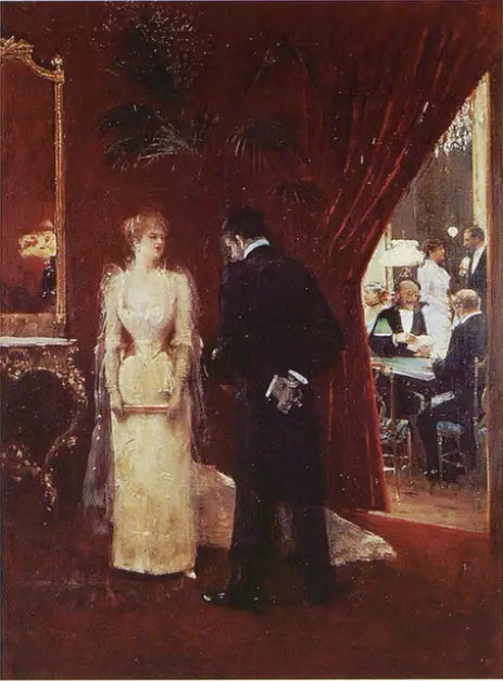 Tête-à-tête vid en mottagning - Jean Béraud