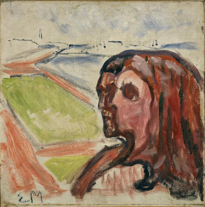 Huvud mot huvud i ett landskap - Edvard Munch