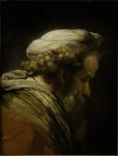 Manligt huvud med turban - Rembrandt