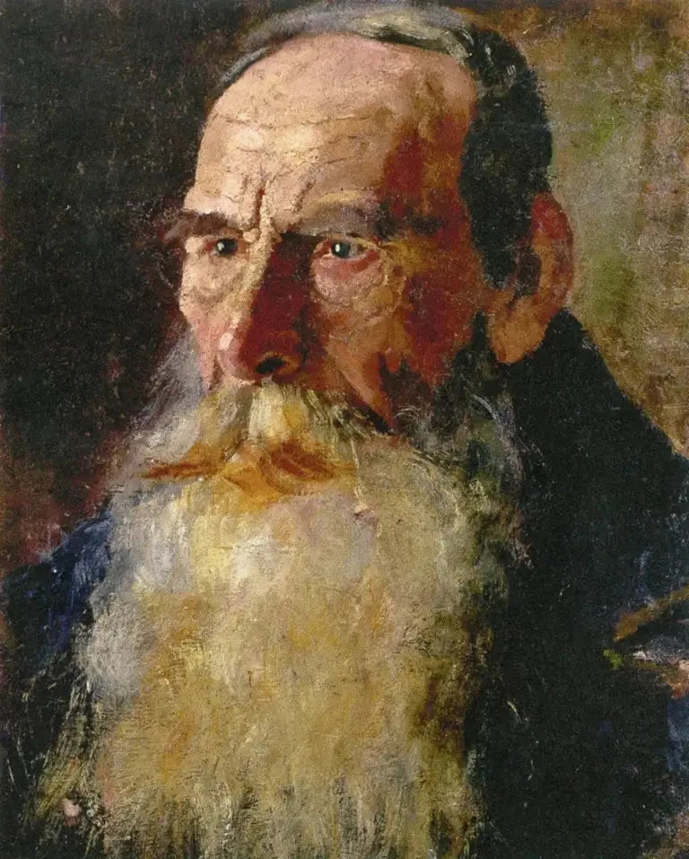 Skäggig mans huvud - Edvard Munch