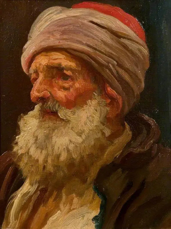 En gammal arabs huvud - Frederic Leighton
