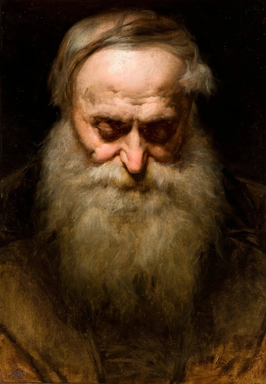 En äldre mans huvud med grått skägg - Jan Matejko