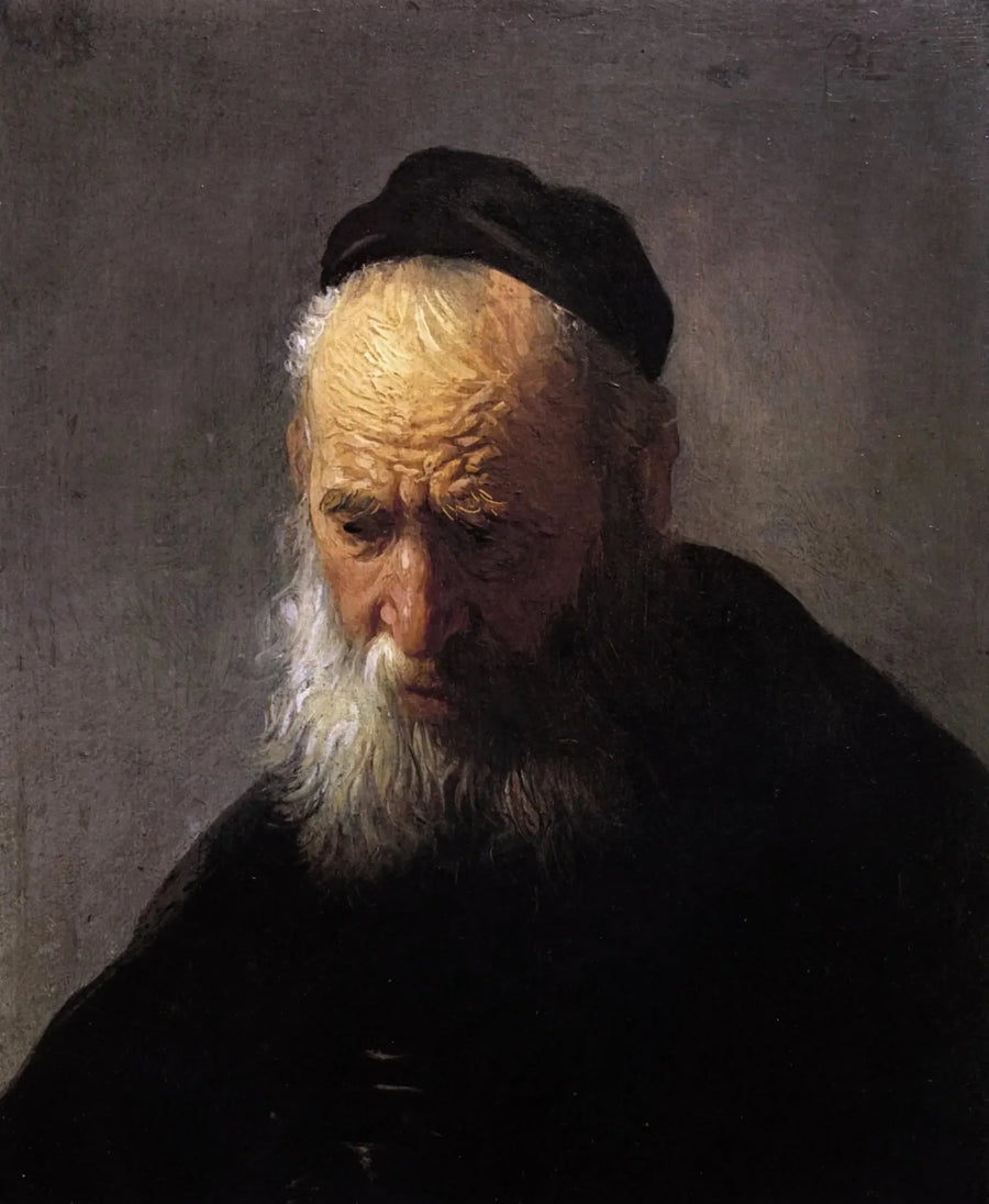Huvud av en gammal man med en keps - Rembrandt