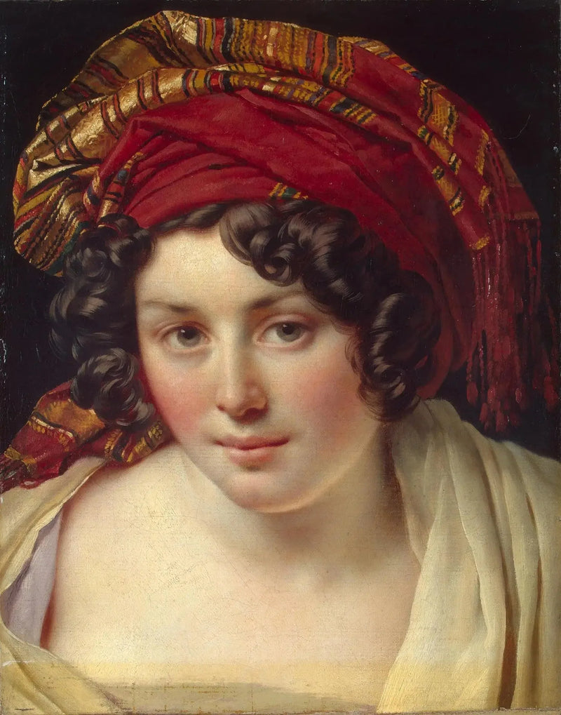 En kvinnas huvud i turban - Anne-Louis Girodet