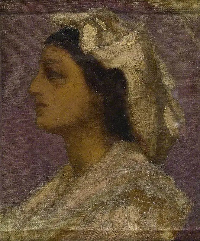 En ung italiensk flickas huvud (profil) - Frederic Leighton