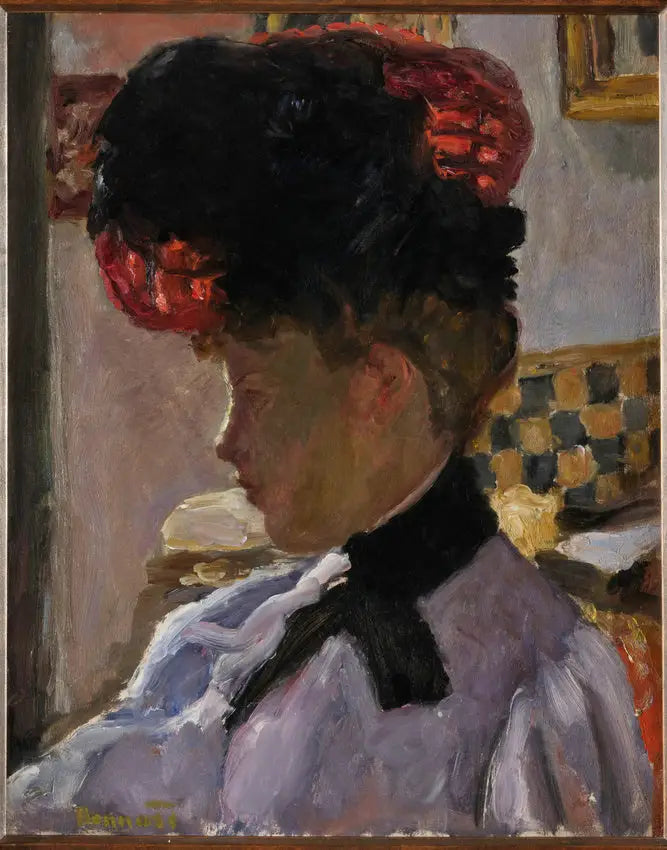 Kvinnohuvud i motljus - Pierre Bonnard