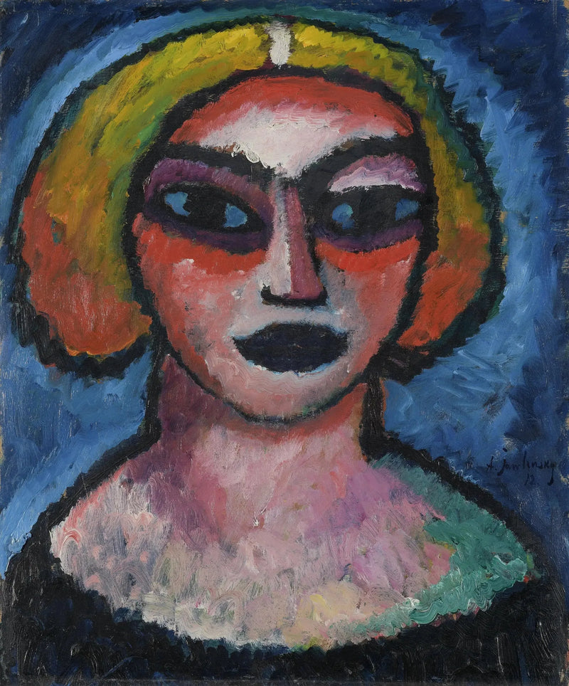 Kvinnohuvud Baksida: Manbyst (cirka 1910-1912) - Alexej von Jawlensky