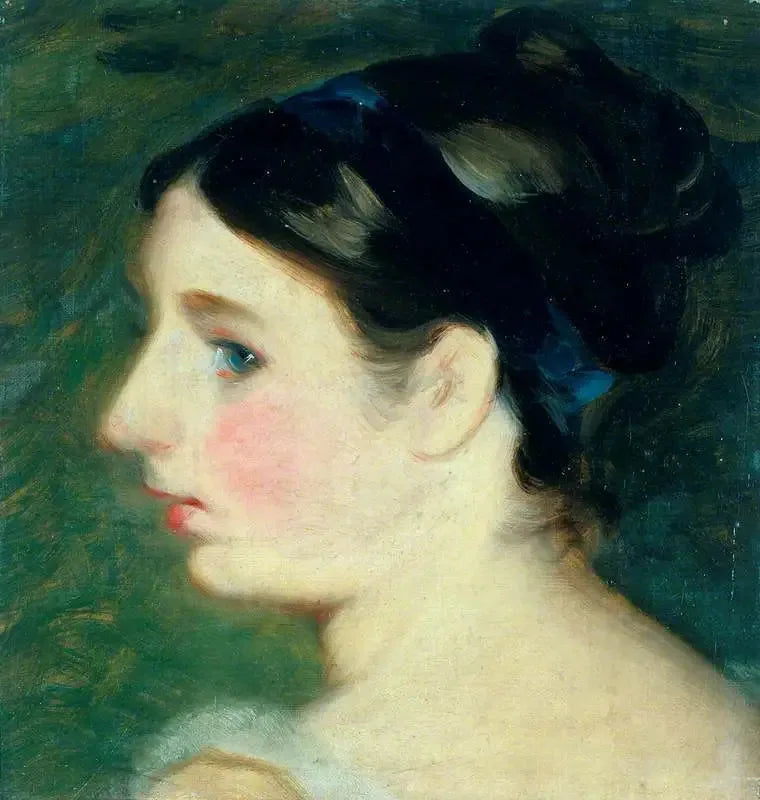 Flickhuvud (förmodligen ett porträtt av Mary Constable) - John Constable