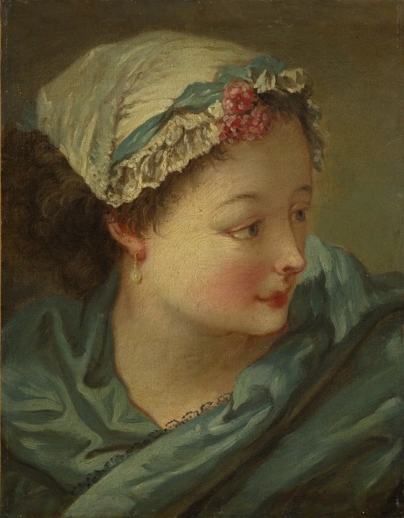 Ung kvinna huvud - François Boucher